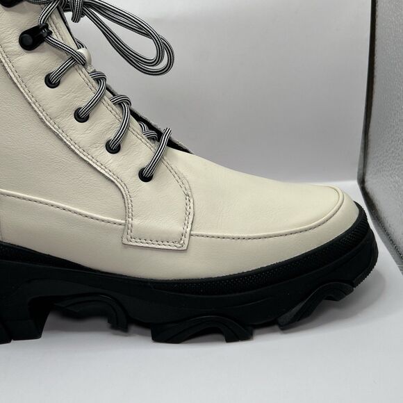Sorel Brex Lace-Up Leather Lug Sole Boots In White Size 10.5 STORE MODEL - Picture 5 of 16